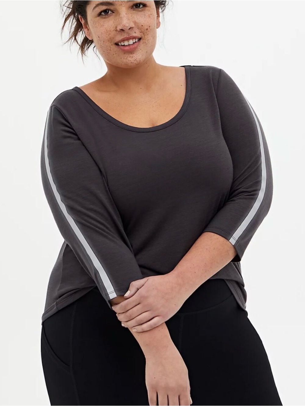 🏃‍♀️Torrid🏃‍♀️ NWT Dark Slate Grey Space -Dye
Active Tee  Size 3X